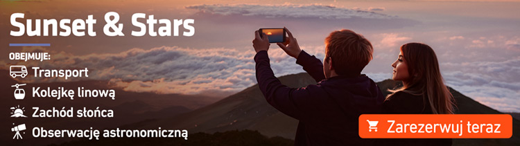 Wycieczka, aby podziwiać zachód słońca i gwiazdy na Teide