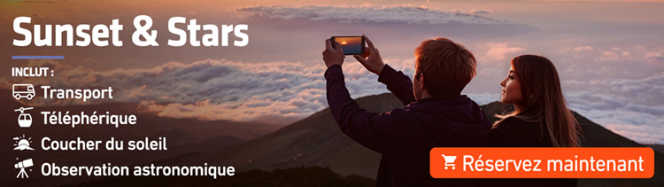Excursion pour voir le coucher de soleil et les étoiles au Teide