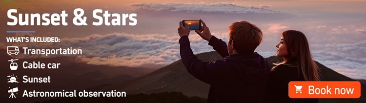 Excursion to watch the sunset and stars on Teide