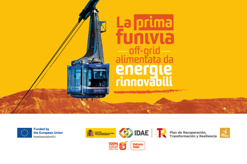 La Funivia del Teide è alimentata 100% da energia solare rinnovabile senza collegamento alla rete elettrica